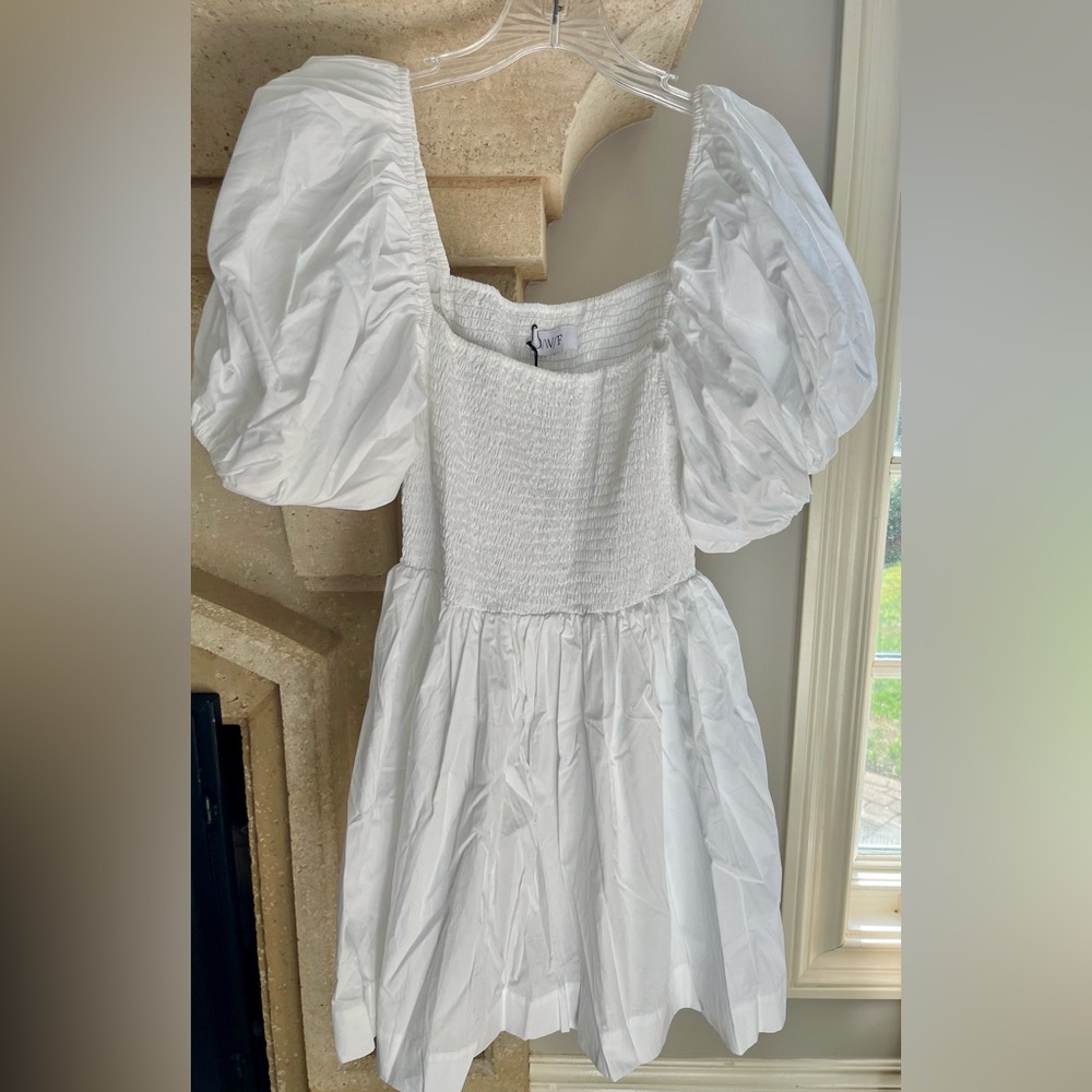 White Puff Sleeve Dress